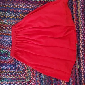 Midi Red Skirt